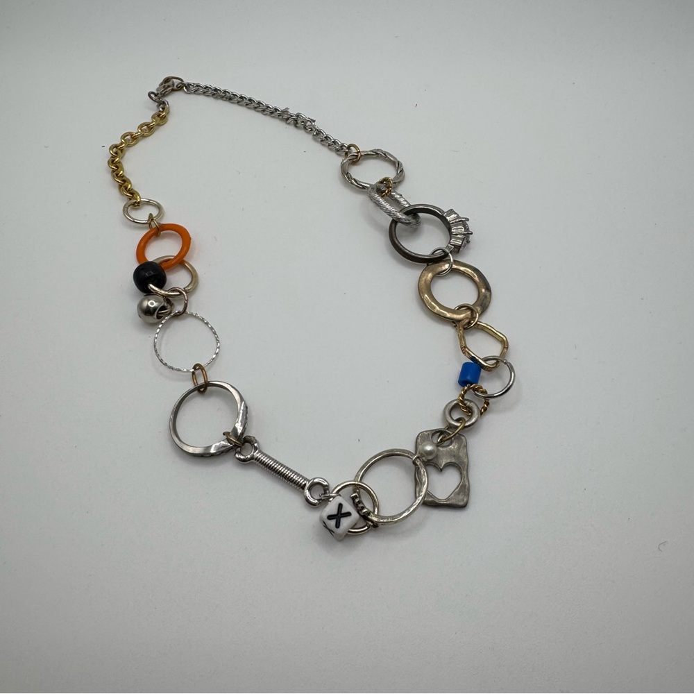 Mixed Metal Chain Link Necklace (handmade)